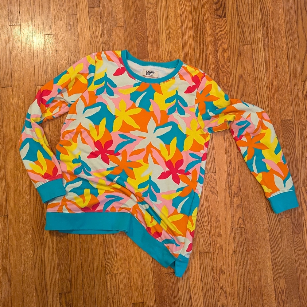 Lands' End Multicolor Floral Top